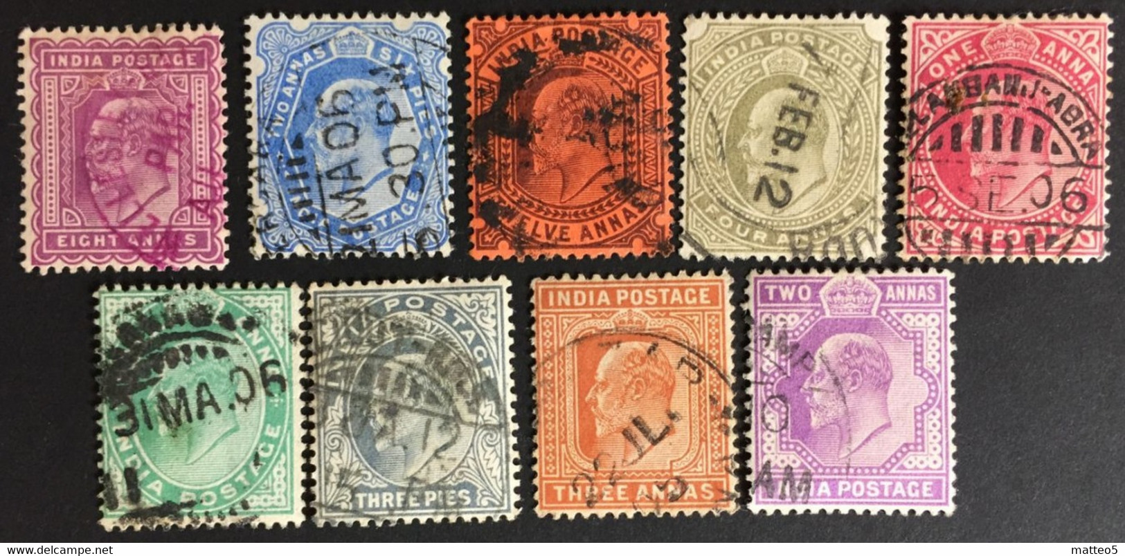 1903 - India - King Edward VII - 9 Stamps - Used - 1854 East India Company Administration