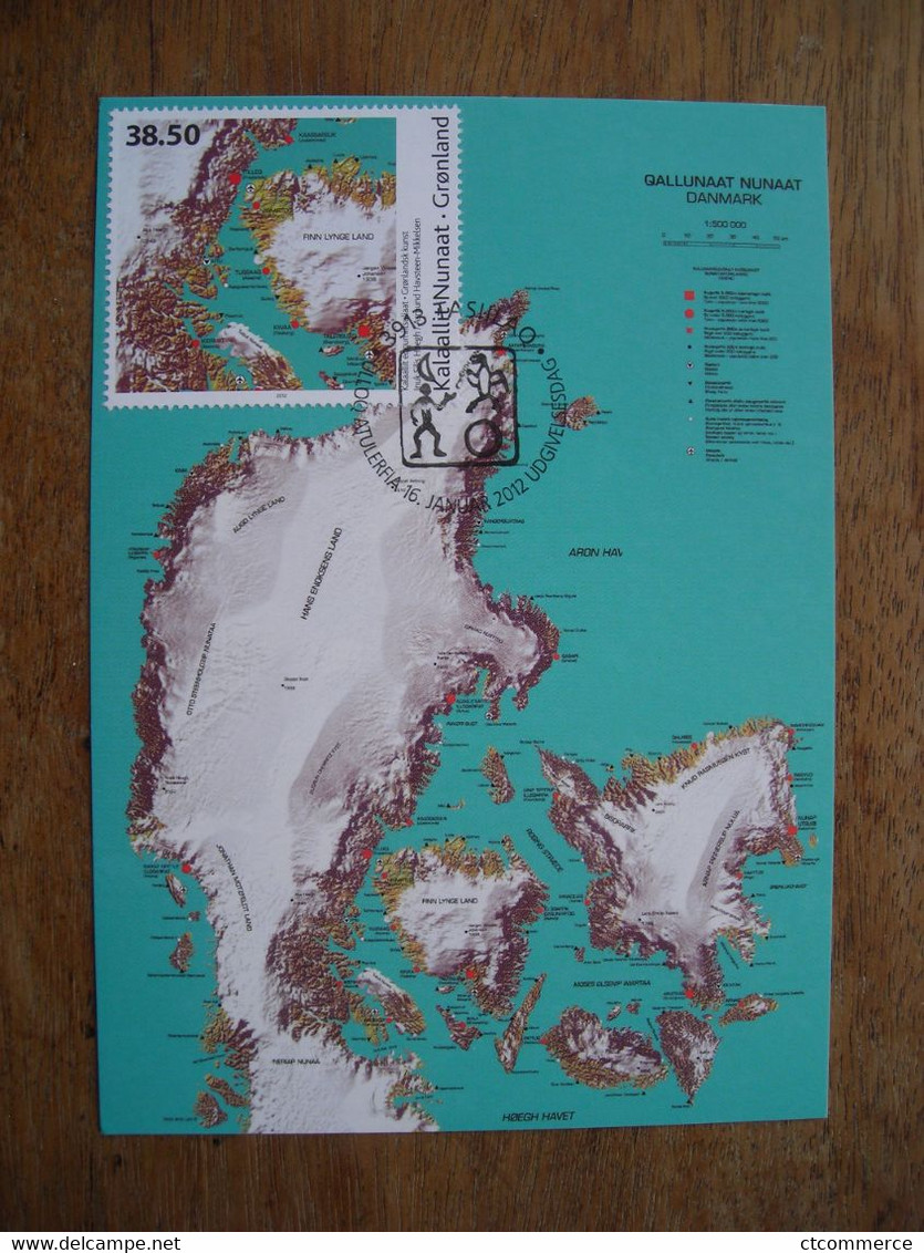 Carte Maximum 2012 Art Contemporain Danemark Geographique, Inuk Silis Hoegh - Maximumkaarten