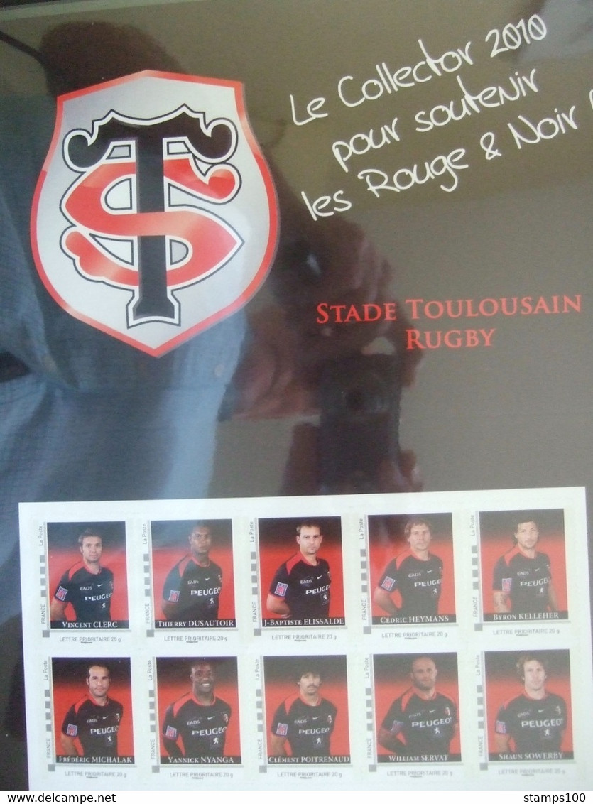 FRANCE  Collector Toulouse Rugby Srade Toulousain Bloc Feuillet Collector Comportant 10 Timbres Neufs MNH ** (PPZ3-890) - Collectors