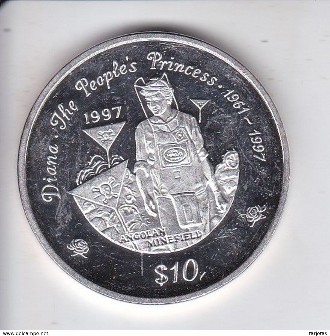 MONEDA DE PLATA DE LIBERIA DE 20 DOLLARS DEL AÑO 1997 DIANA THE PEOPLE'S PRINCESS - Liberia