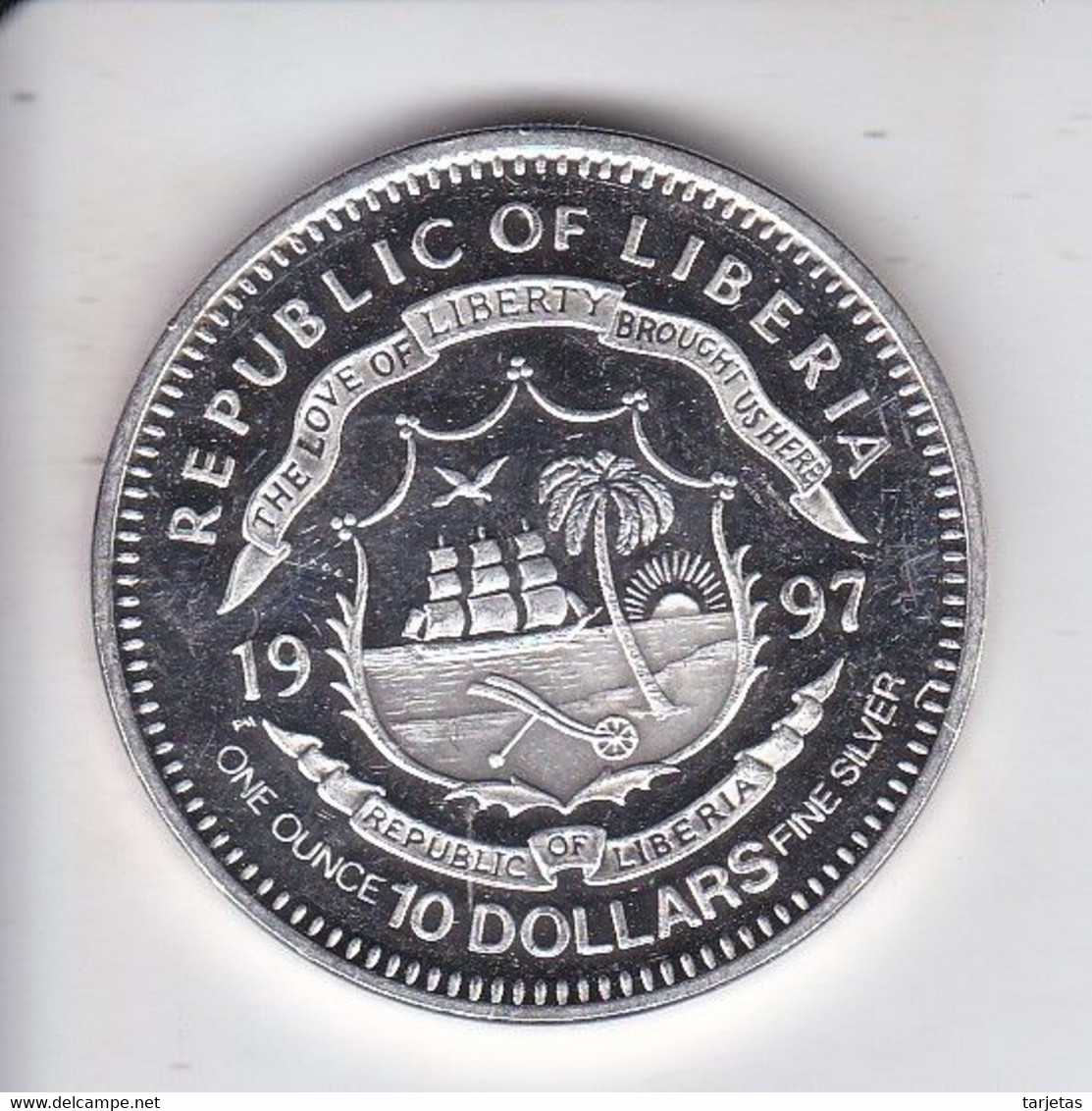 MONEDA DE PLATA DE LIBERIA DE 20 DOLLARS DEL AÑO 1997 DIANA THE PEOPLE'S PRINCESS - Liberia