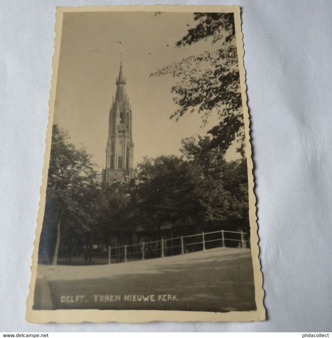 Delft // FOTOKAART // Toren Nieuwe Kerk 19?? Mogelijk Uniek? - Delft