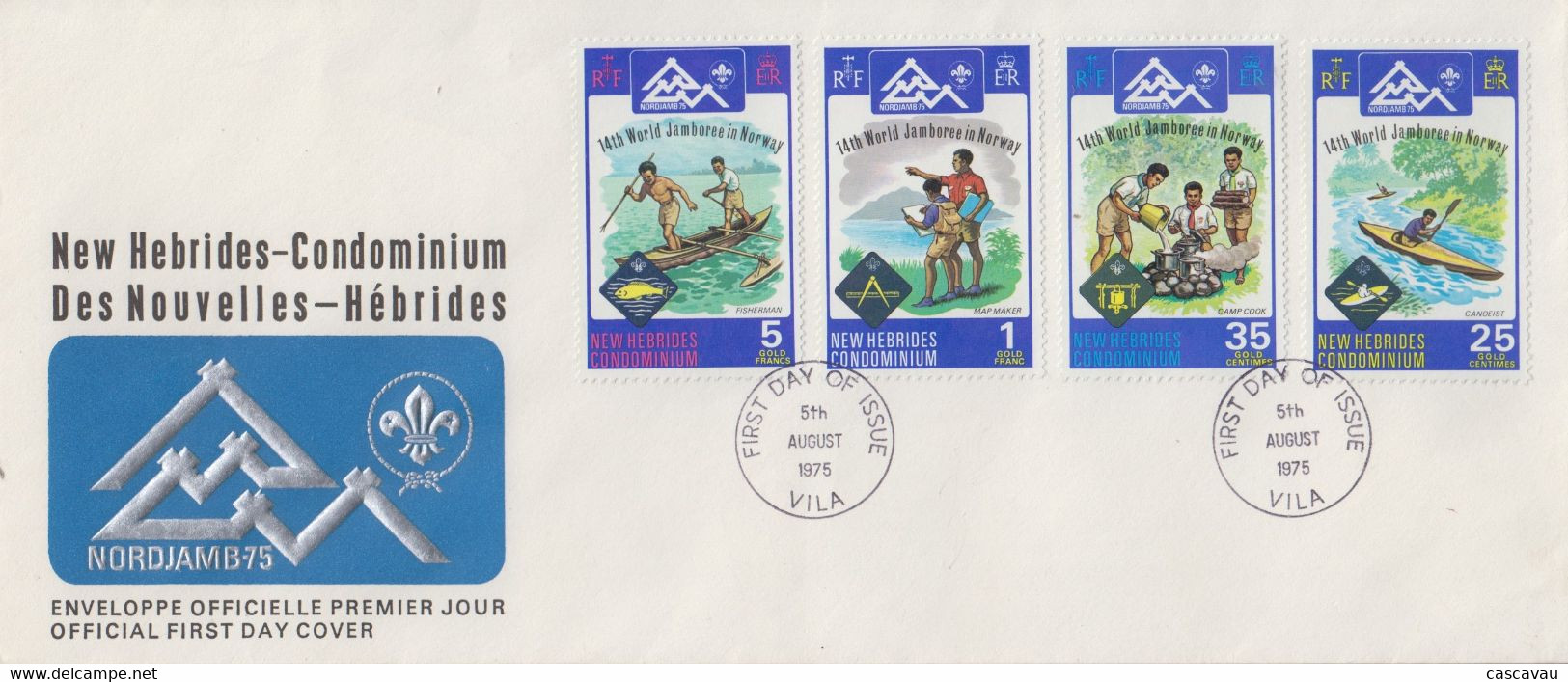 Enveloppe  FDC  1er  Jour   NOUVELLES  HEBRIDES    Jamboree   Mondial  En  Norvége    1975 - FDC