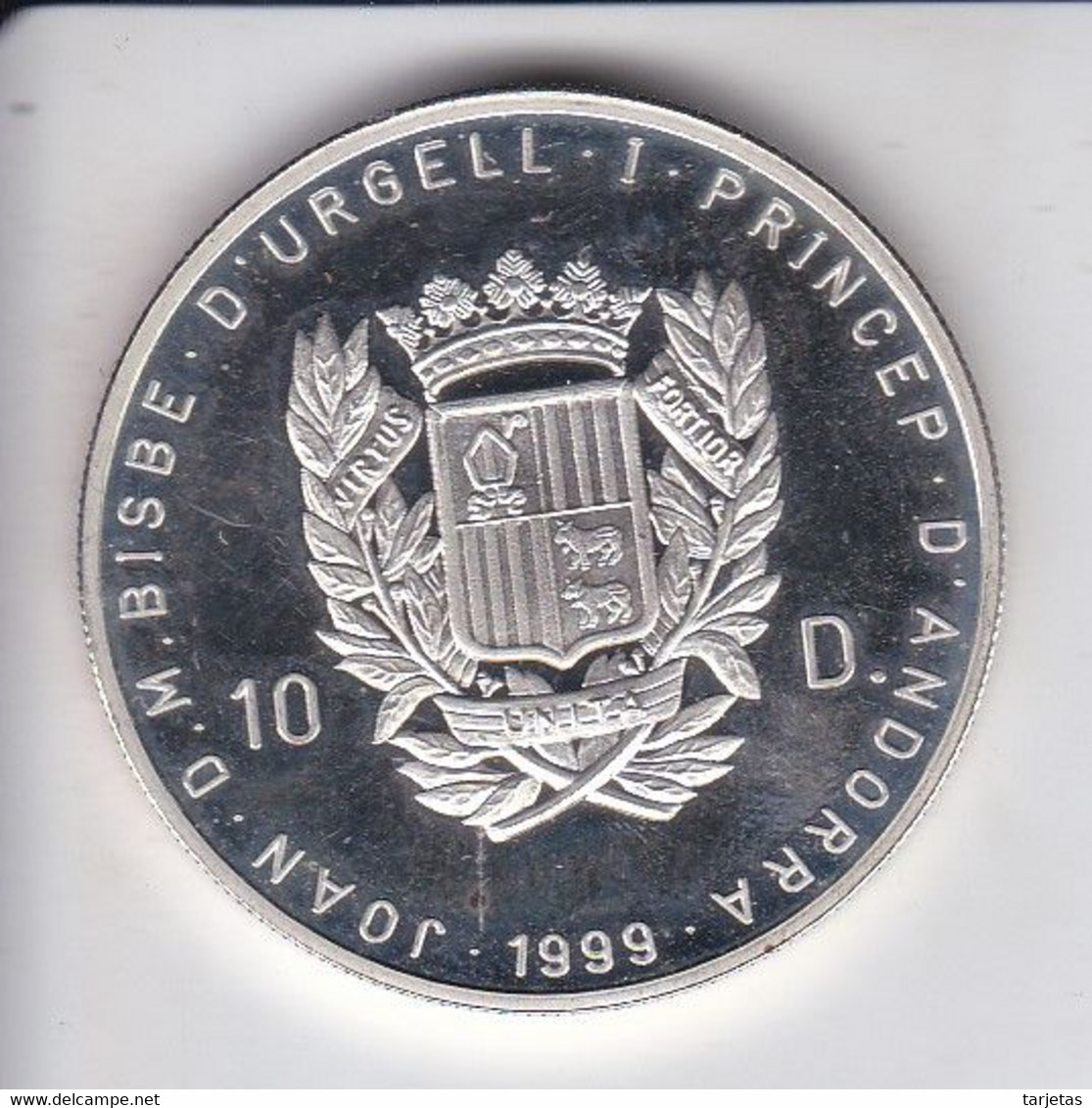 MONEDA DE PLATA DE ANDORRA DE 10 DINERS DEL AÑO 1999 - JUBILEO AÑO 2000 - Andorra