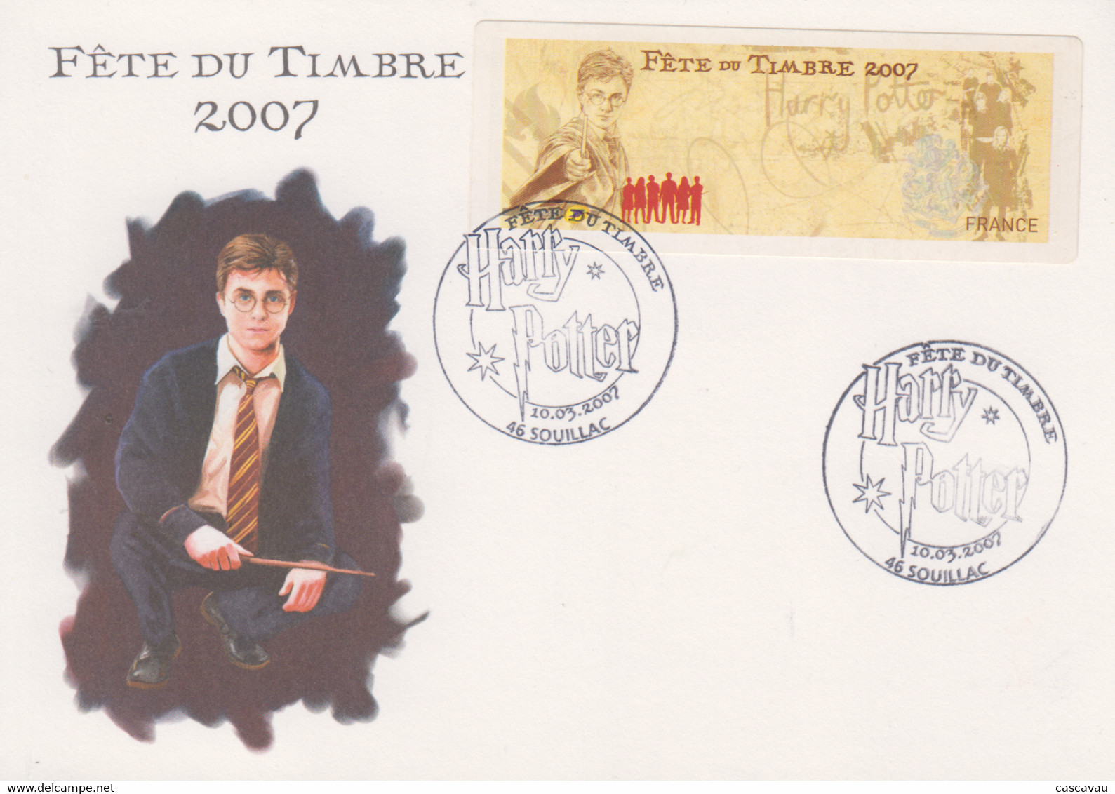 Carte  Maximum   FRANCE    Vignette  LISA   Fête  Du   Timbre   HARRY  POTTER     SOUILLAC    2007 - 1999-2009 Abgebildete Automatenmarke