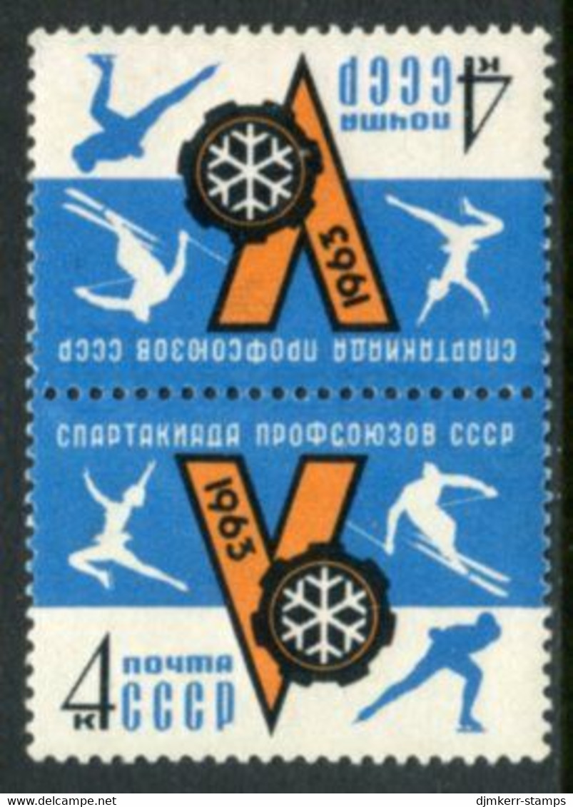 SOVIET UNION 1963 Winter Spartakiad Tete-beche Pair  MNH / **  Michel 2730 - Unused Stamps