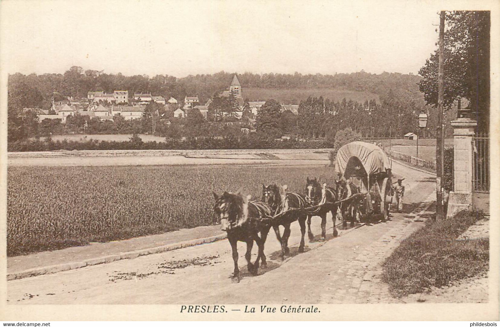 VAL D'OISE  PRESLES  Attelage - Presles