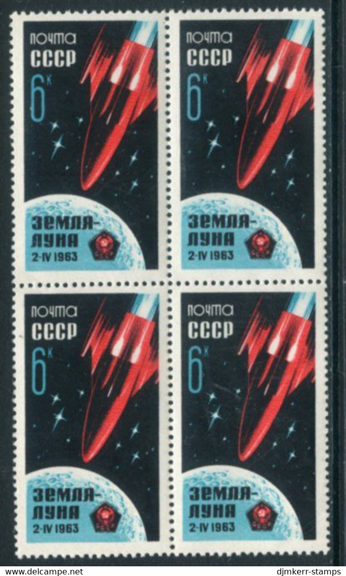 SOVIET UNION 1963 Launch Of Luna 4  Block Of 4  MNH / **.  Michel 2743 A - Unused Stamps