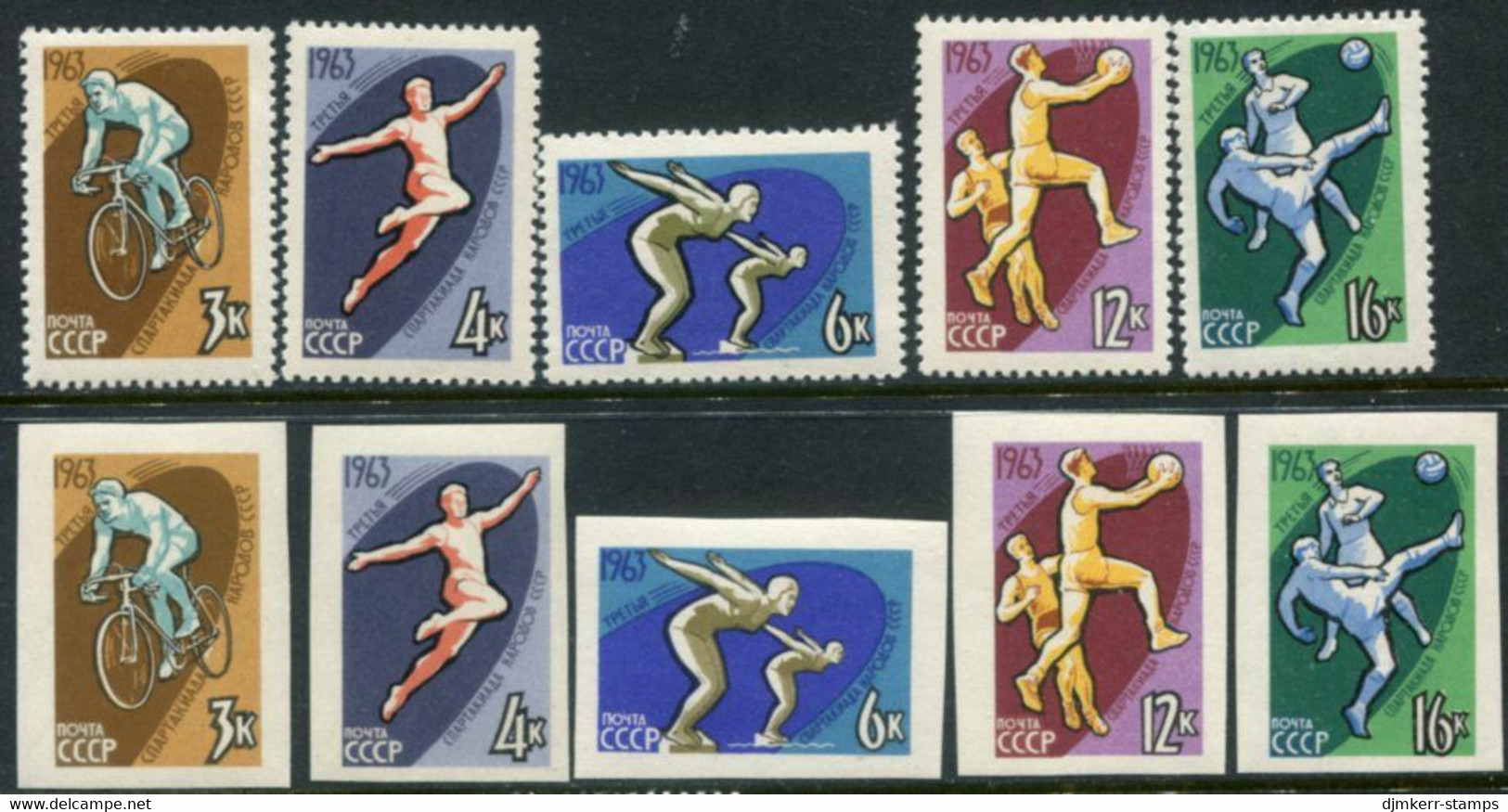 SOVIET UNION 1963 People's Spartakiad MNH / **.  Michel 2773-77 A+B - Unused Stamps