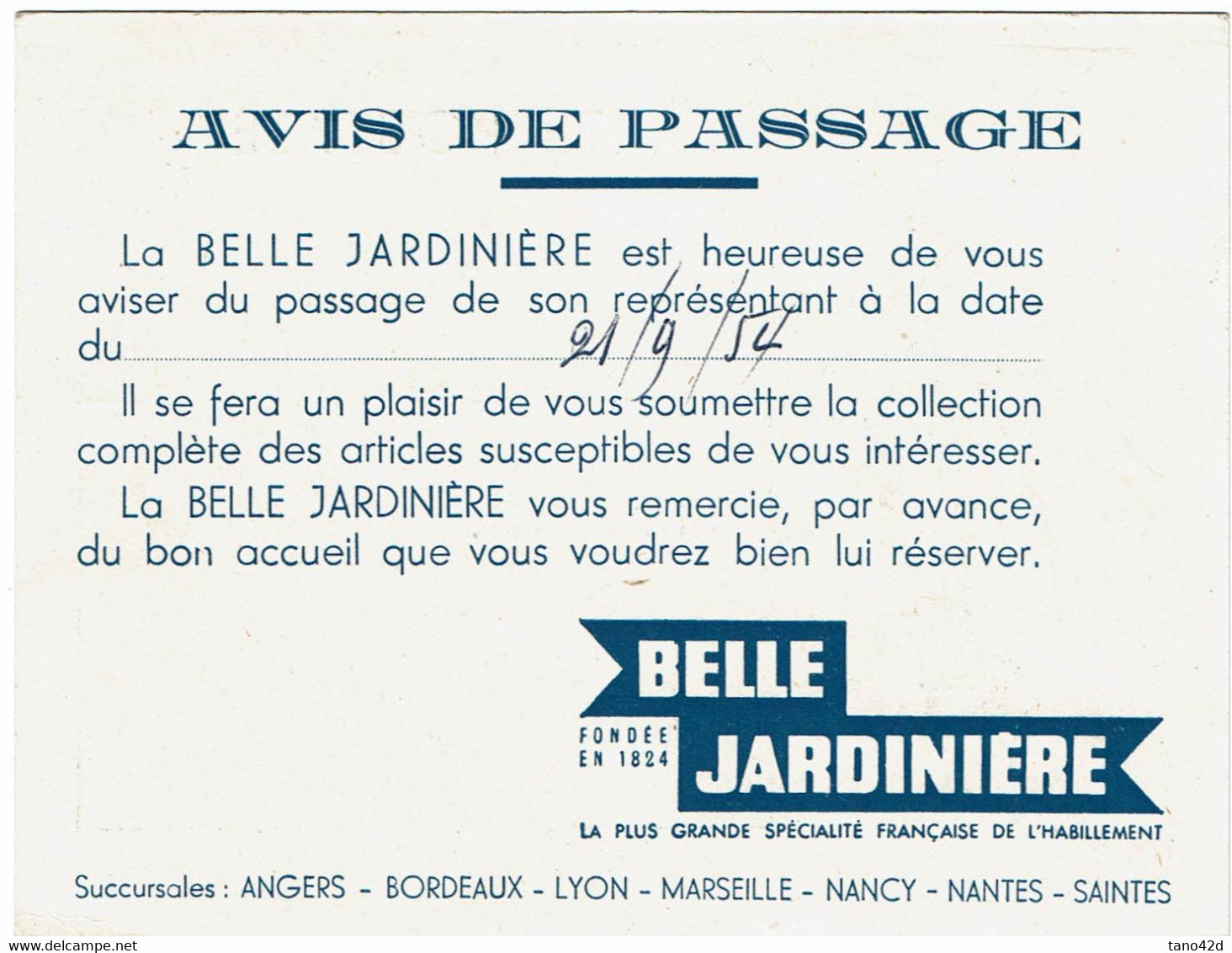 GMZ - PSEUDO  CP BELLE JARDINIERE - Private Stationery