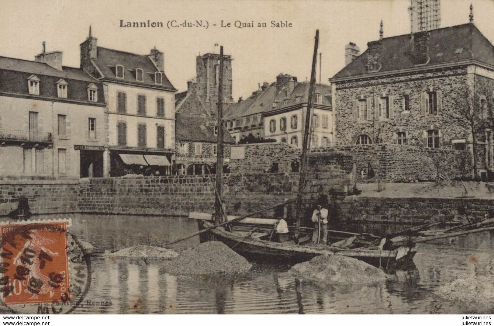 22 LANNION LE QUAI AU SABLE CPA BON ETAT - Lannion