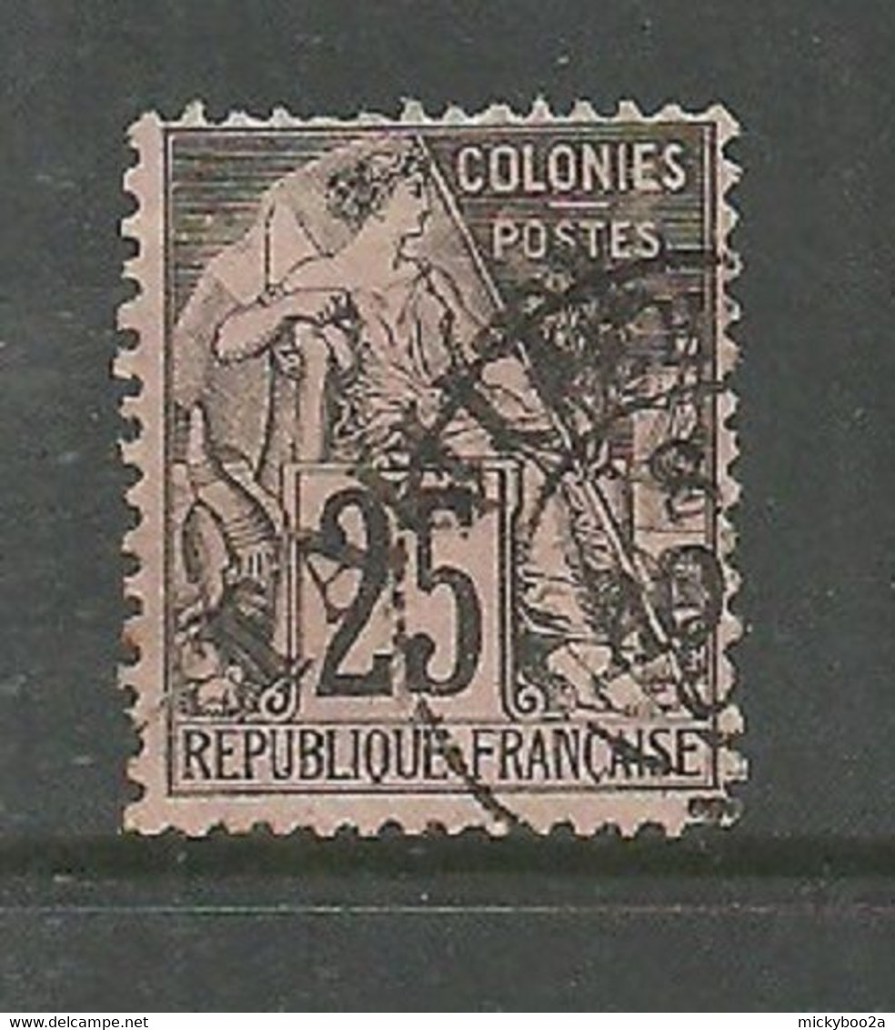 FRENCH POLYNESIA TAHITI 1893 25c BLACK ON PINK VFU - Tahití