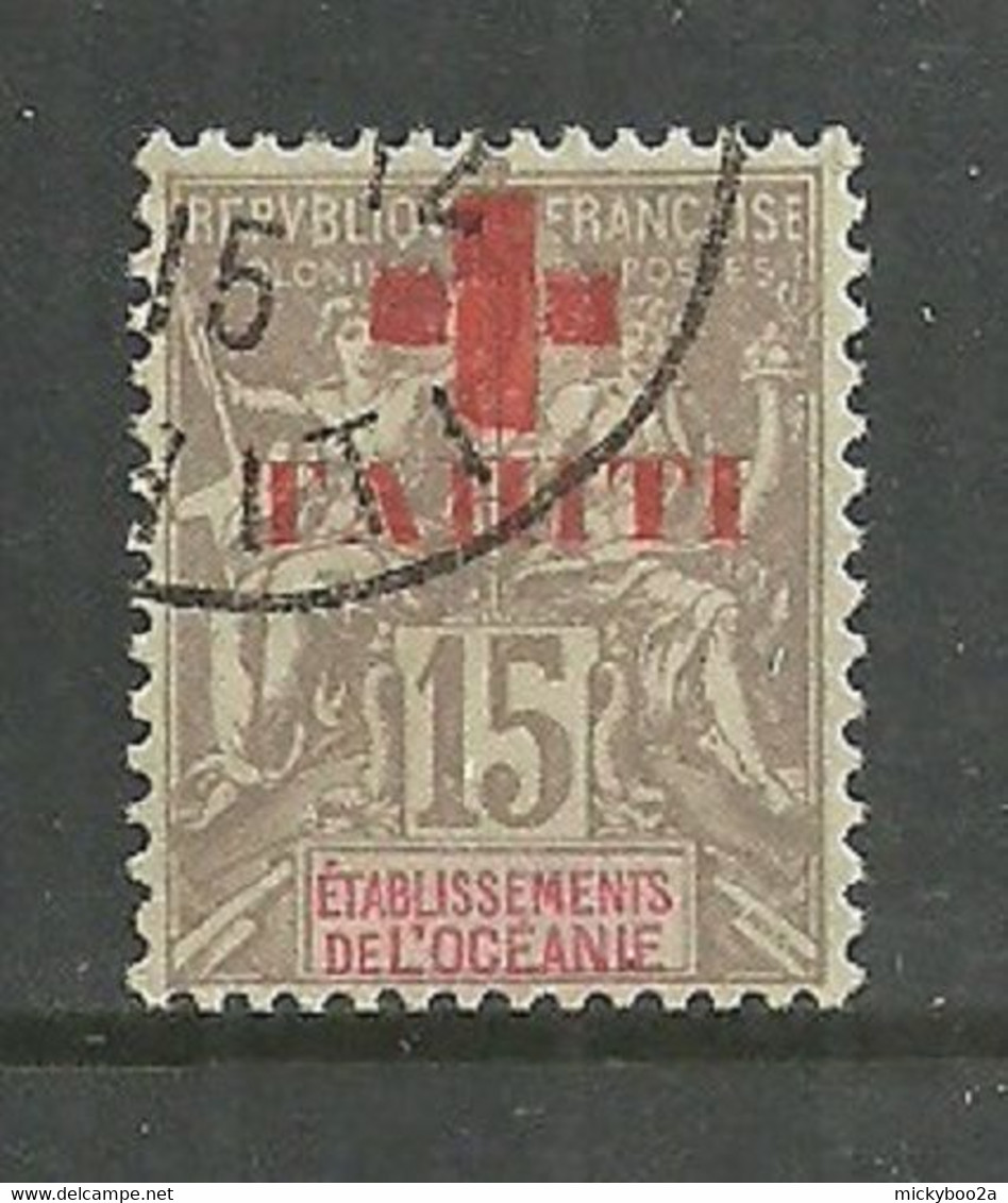 FRENCH POLYNESIA TAHITI 1915 15c GREY VFU. - Tahiti