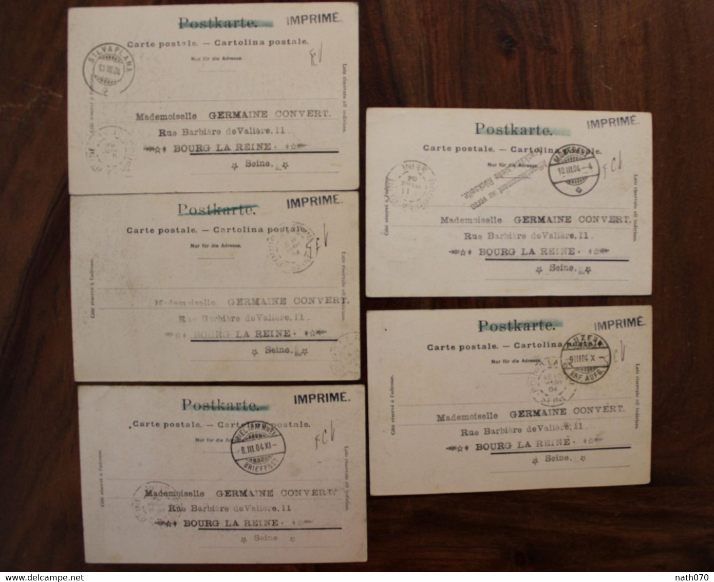 Lot 5 CPA Ak 1904 Lac Silvaplana Bienne Neuchatel Leman IV Cantons Suisse France Bourg La Reine Switzerland Schweiz - St. Anton