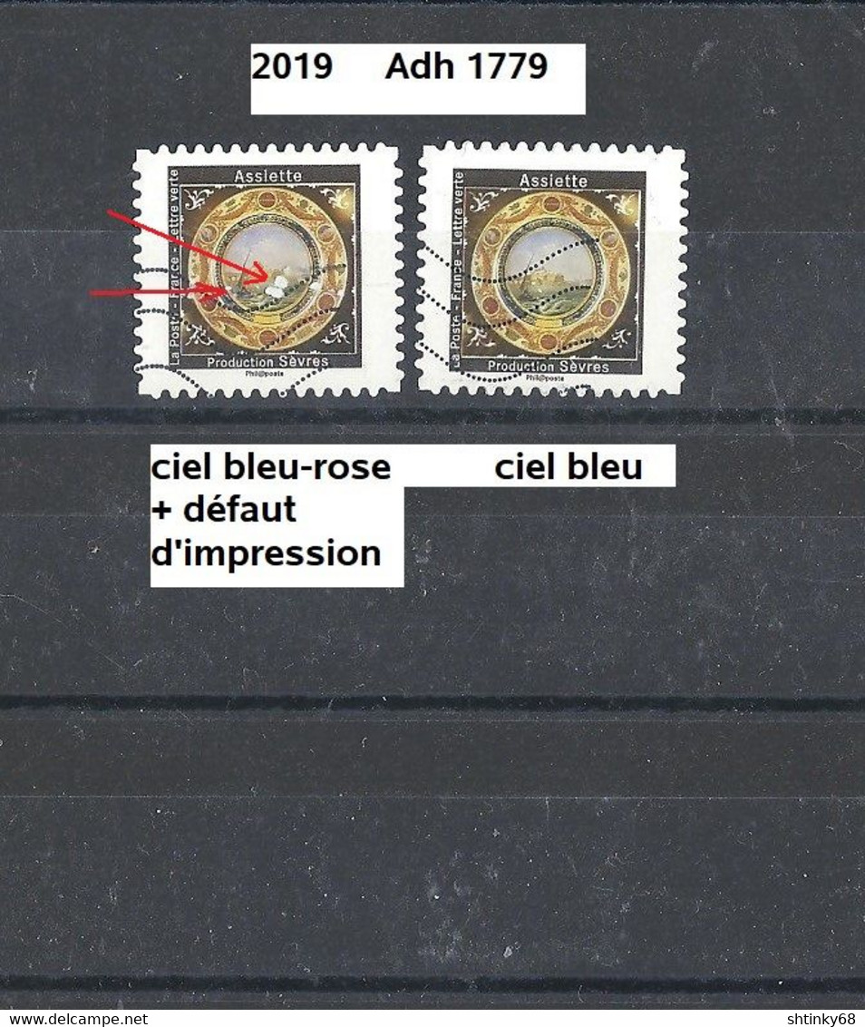 Variété Adhésif De 2019 Oblitéré Y&T N° Adh 1779 Nuance De Couleur - Used Stamps