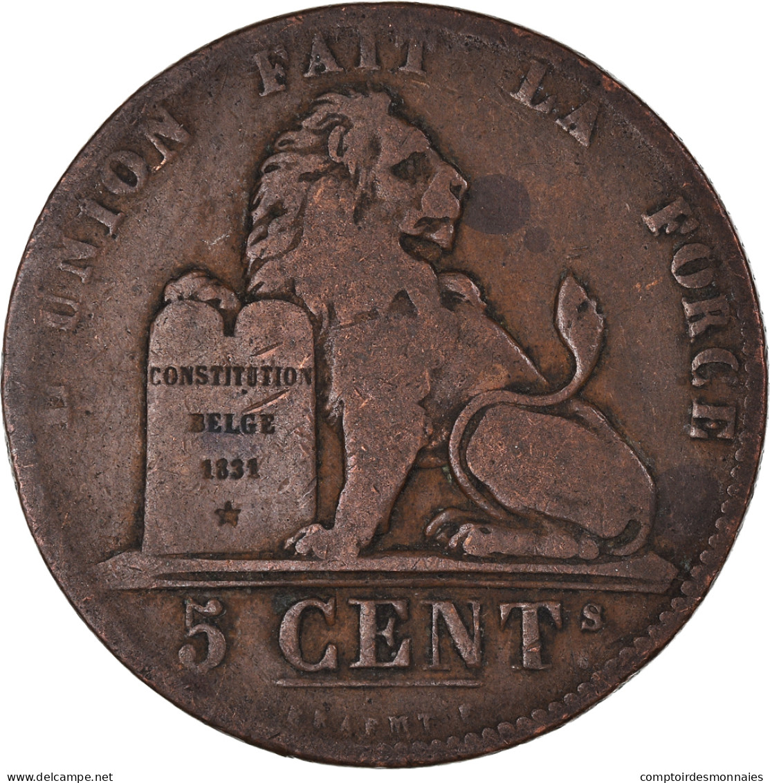 Monnaie, Belgique, Leopold I, 5 Centimes, 1849, TB+, Cuivre, KM:5.1 - 5 Cent