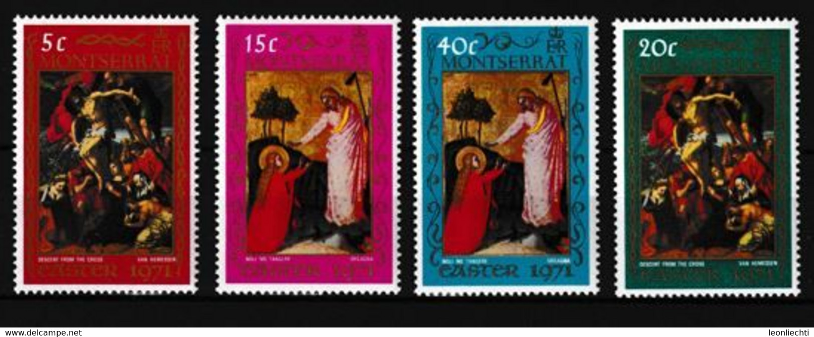 1971 Montserrat, Mi: 255**-258** Y&T: 256**-259** Ostern - Easter.Gemälde Von Van Hemessen + Orcagna - Easter