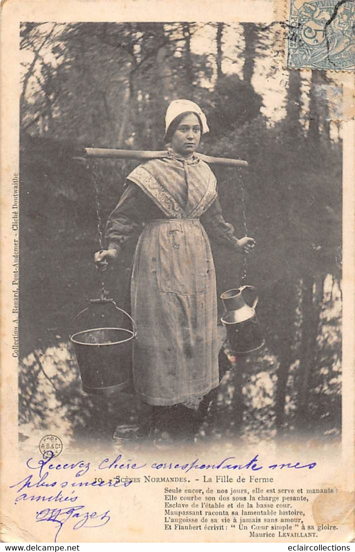 Divers  Non classé.     14     Normandie.  Lot de 27  cartes sur le thème .Métiers Costumes Personnages   (voir scan)