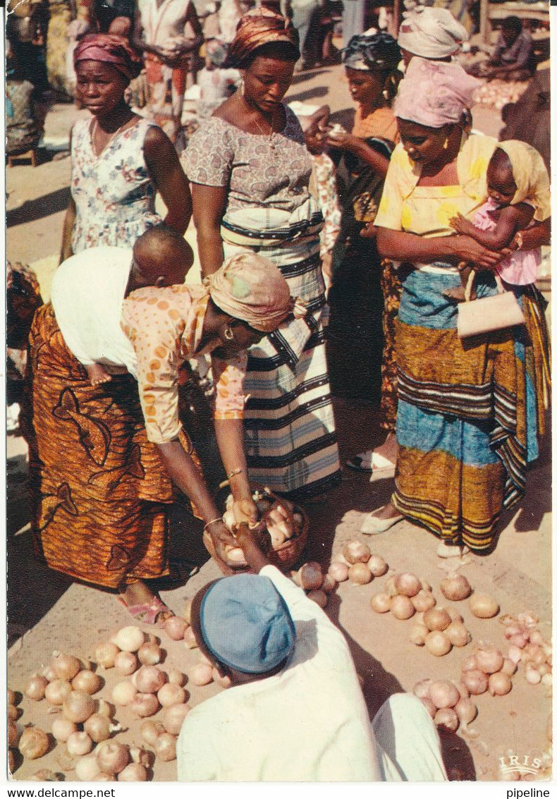 Gambia Postcard Sent To Sweden Banjul 26-2-1975 (African Market) - Gambia