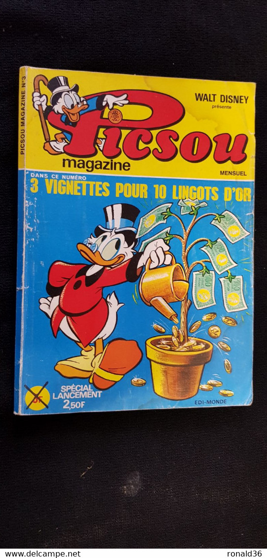 PICSOU MAGAZINE Mensuel Walt Disney 3 Vignettes Pour 10 Lingots D'or Numéro N° 3 Spécial Lancement 2.50 F - Picsou Magazine