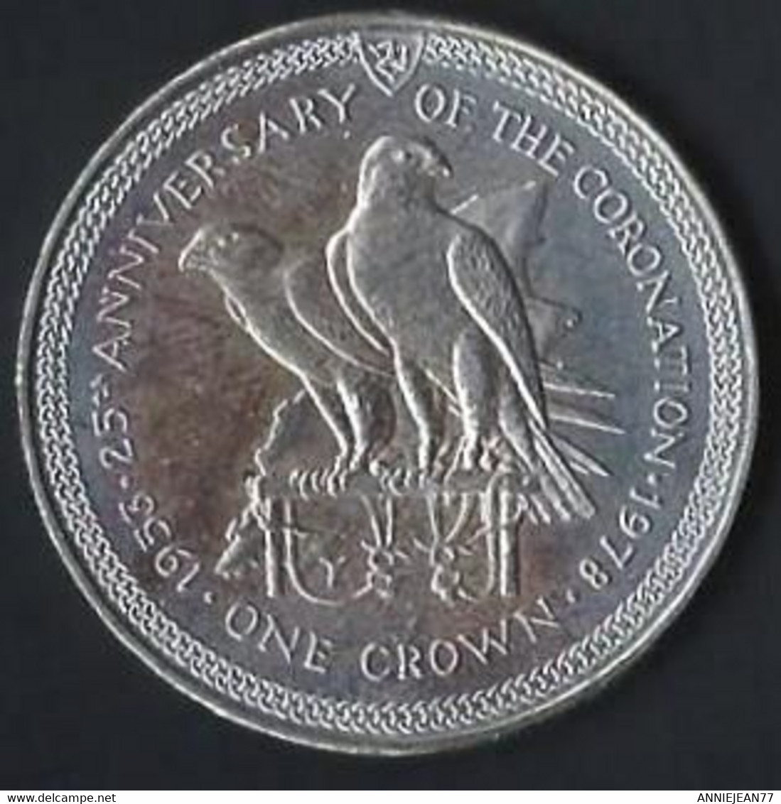 ILE DE MAN - ONE CROWN 1976 - 25e ANNIVERSAIRE DU COURONNEMENT - SUP - Isle Of Man