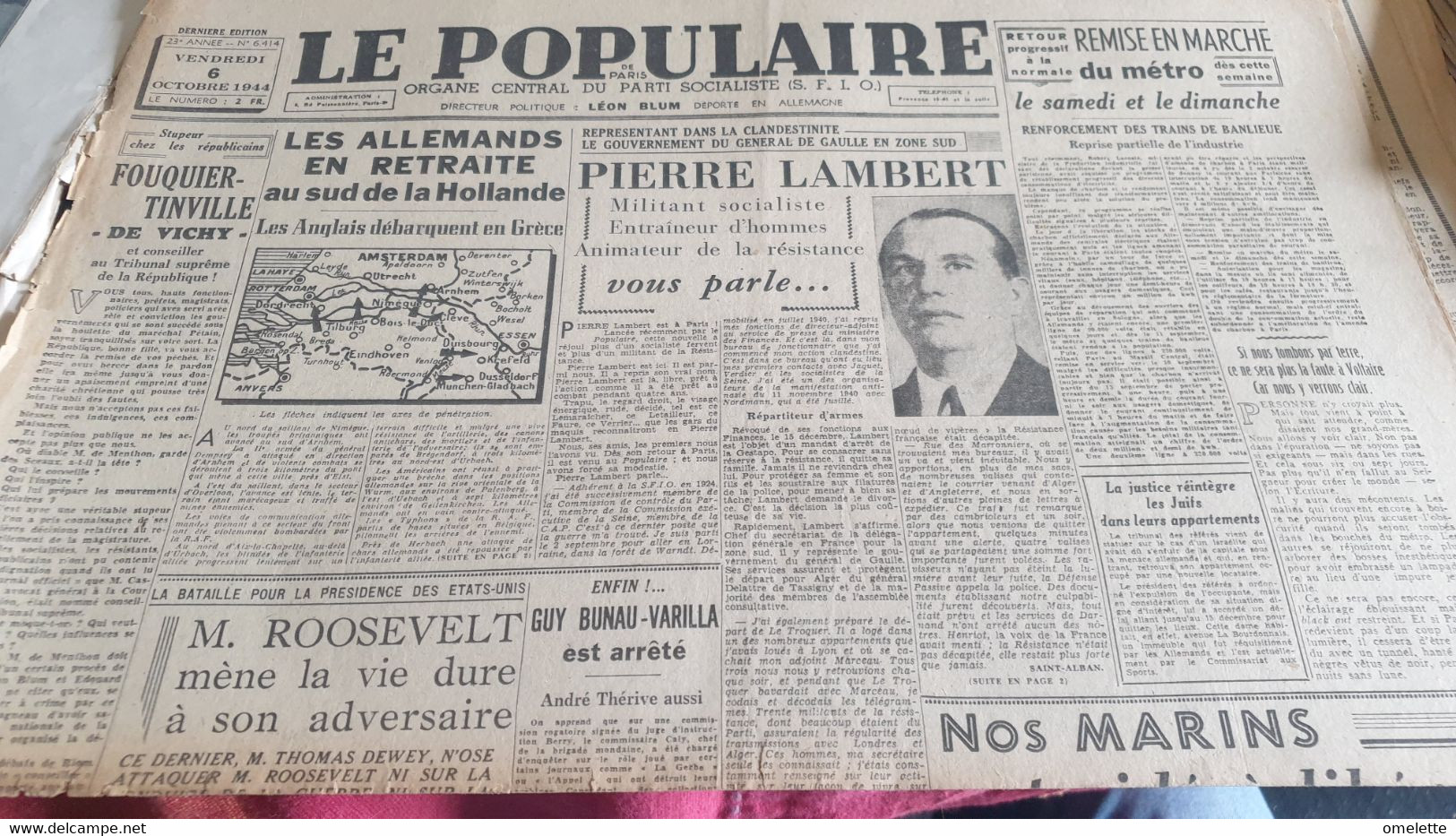 POPULAIRE 44/VICHY MARCEL BIDOUX /PIERRE LAMBERT/METRO/BUNAU VARILLA THERIVES ARRETES/ASSASSINAT MANDEL/TANGUY PRIGENT / - Other & Unclassified