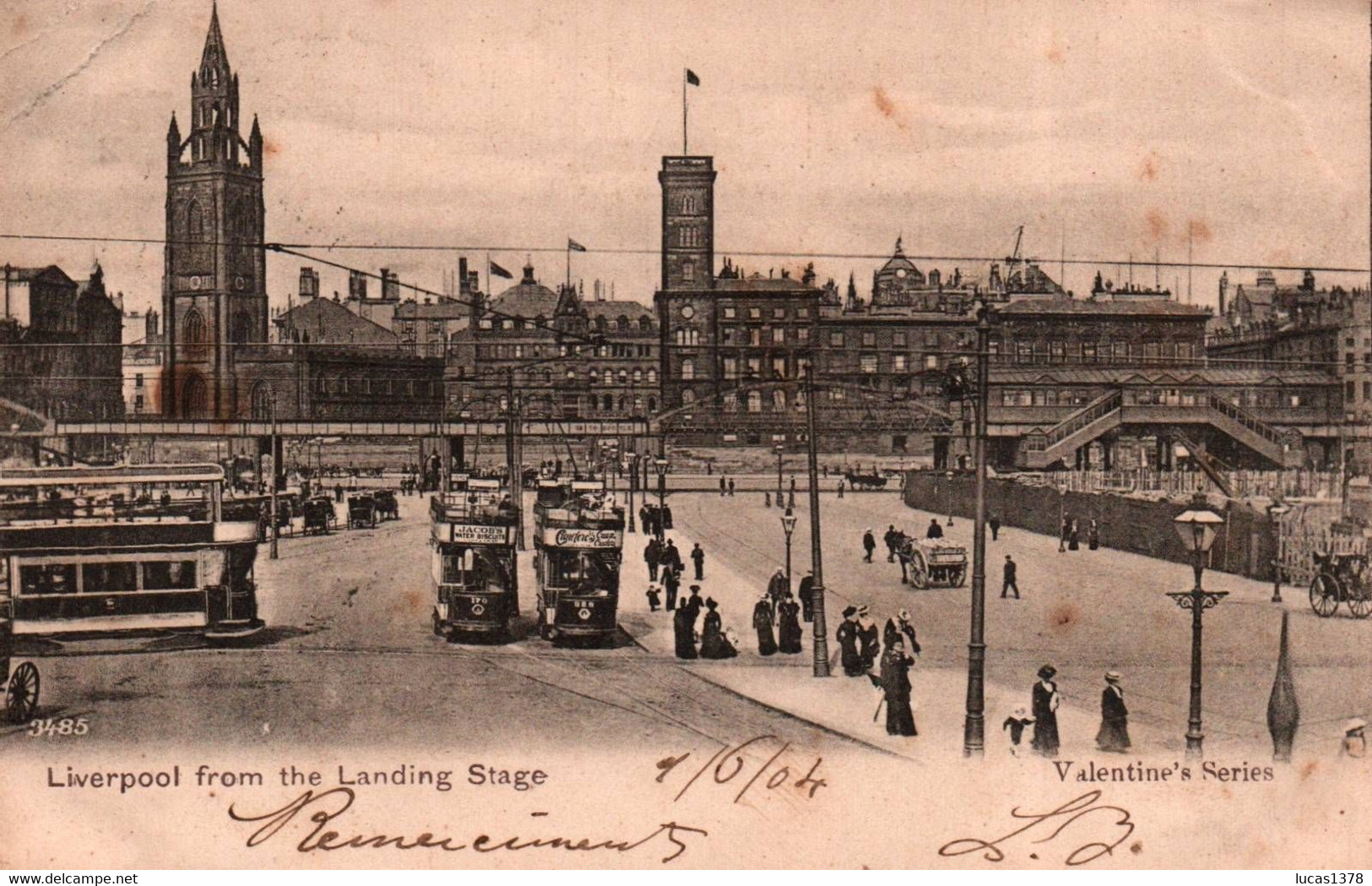 LIVERPOOL FROM THE LANDING STAGE / TRAMWAYS + - Liverpool