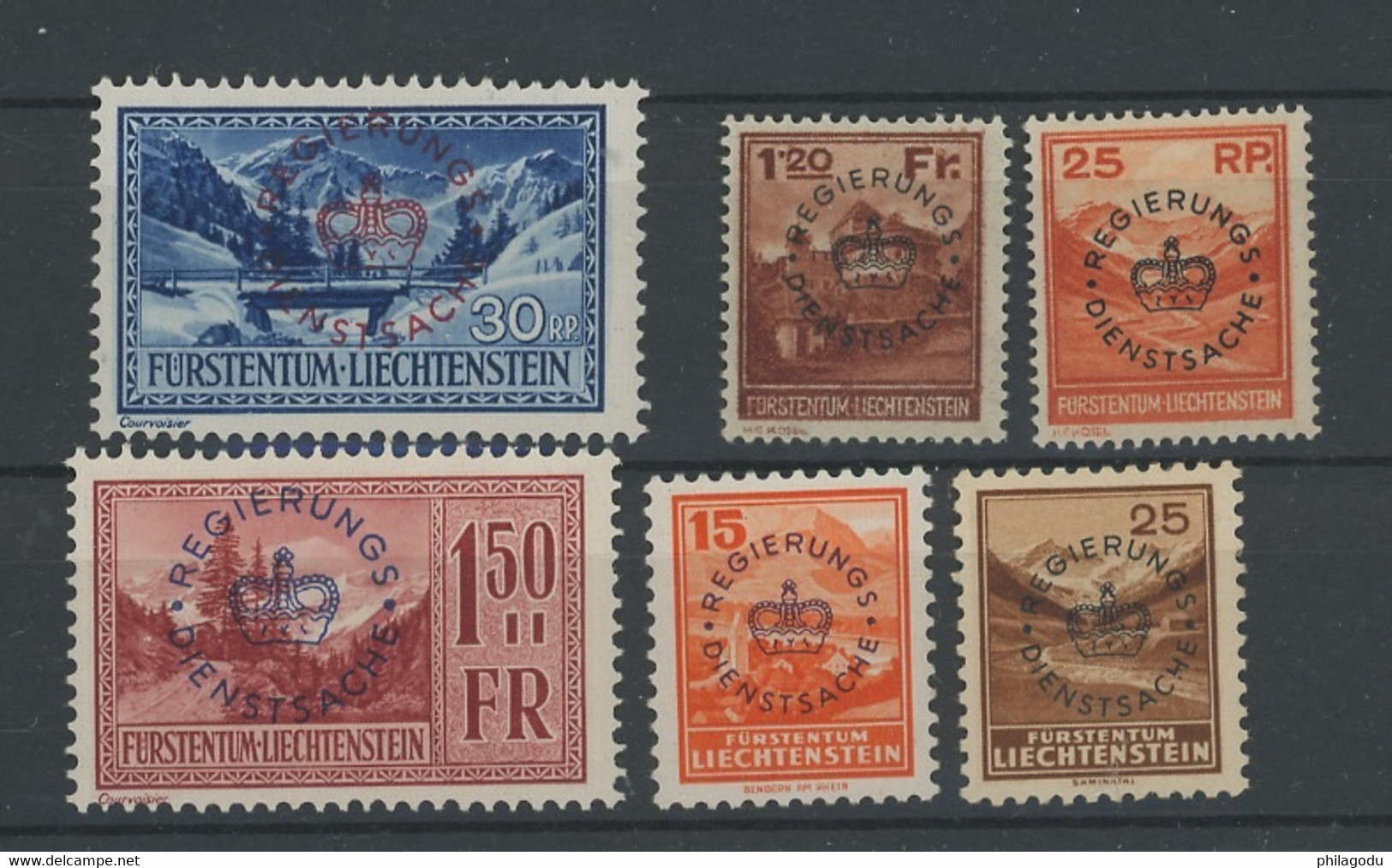 1937-1941. Service *   Série 6 Val. Yv. S.22/27   Cote 23,-€ Charnière - Service