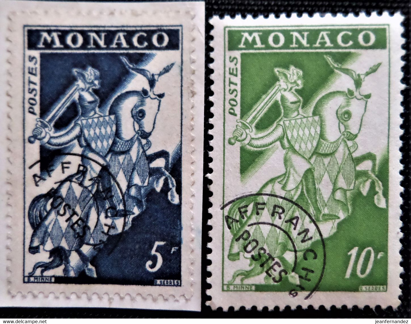 Timbres Préoblitérés De Monaco 1957 Knights Stampworld N° 586 Et 587 - ...-1885 Precursores