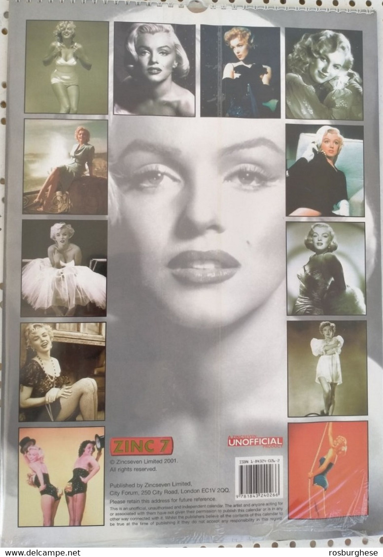 Calendario Marilyn Monroe 12 Pagine Anno 2002 SIGILLATO - Grand Format : 2001-...