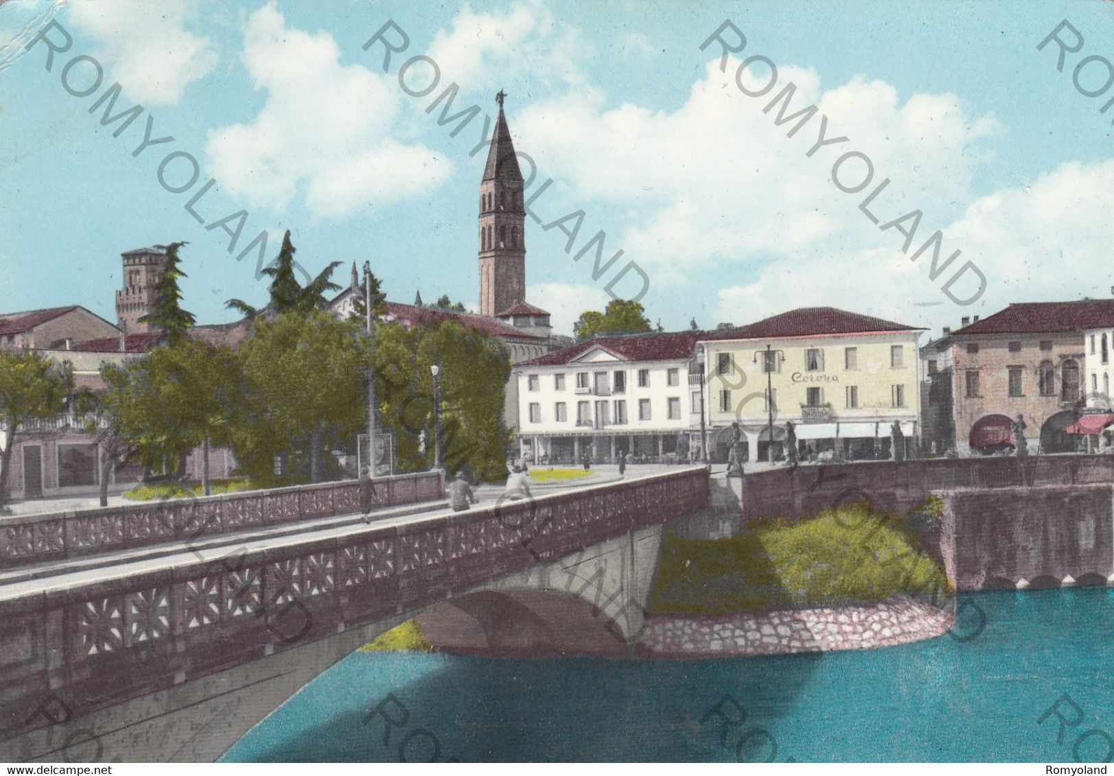 CARTOLINA  ODERZO,TREVISO,VENETO,PIAZZA POPOLO-PONTE SUL MONTICANO,STORIA,MEMORIA,CULTURA,RELIGIONE,VIAGGIATA 1967 - Treviso