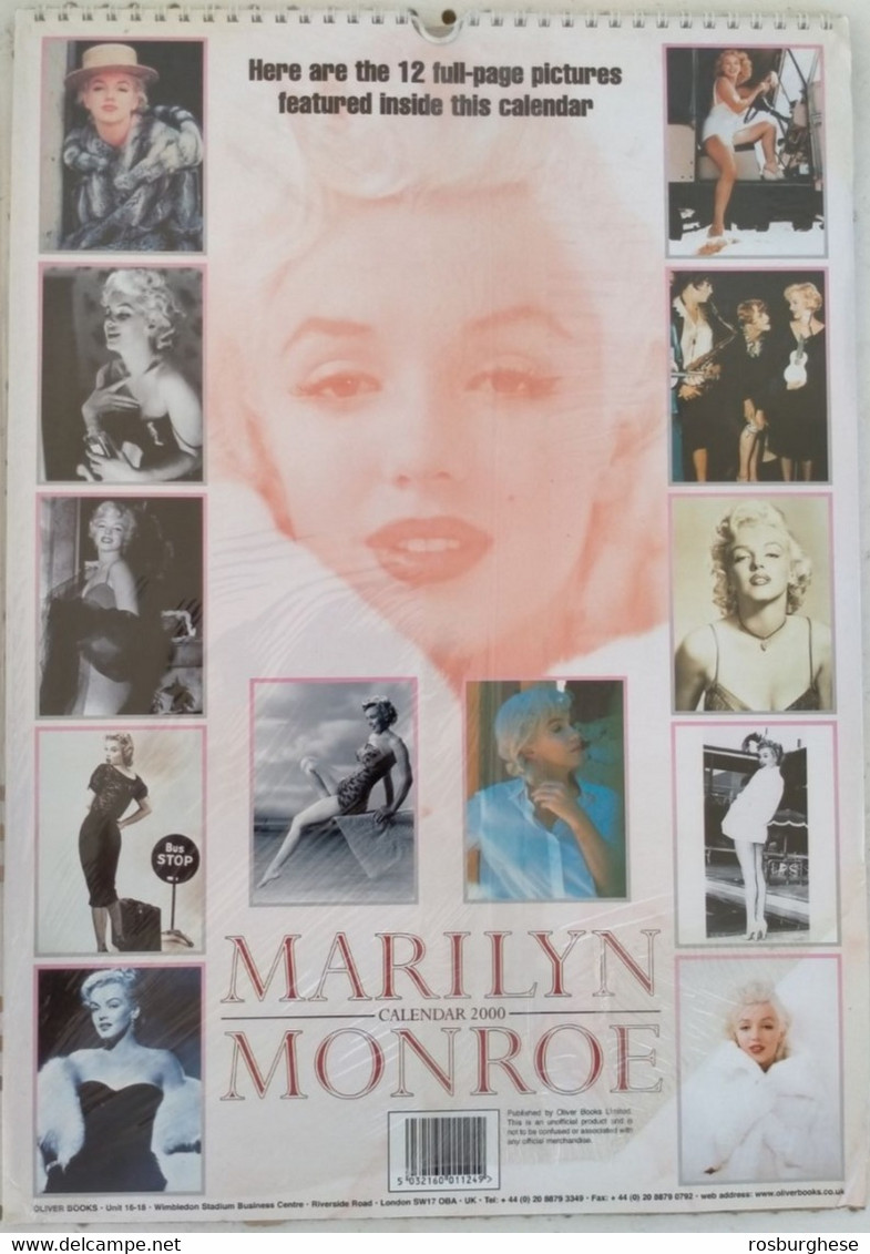 Calendario Marilyn Monroe 12 Pagine Anno 2000 SIGILLATO - Grand Format : 2001-...