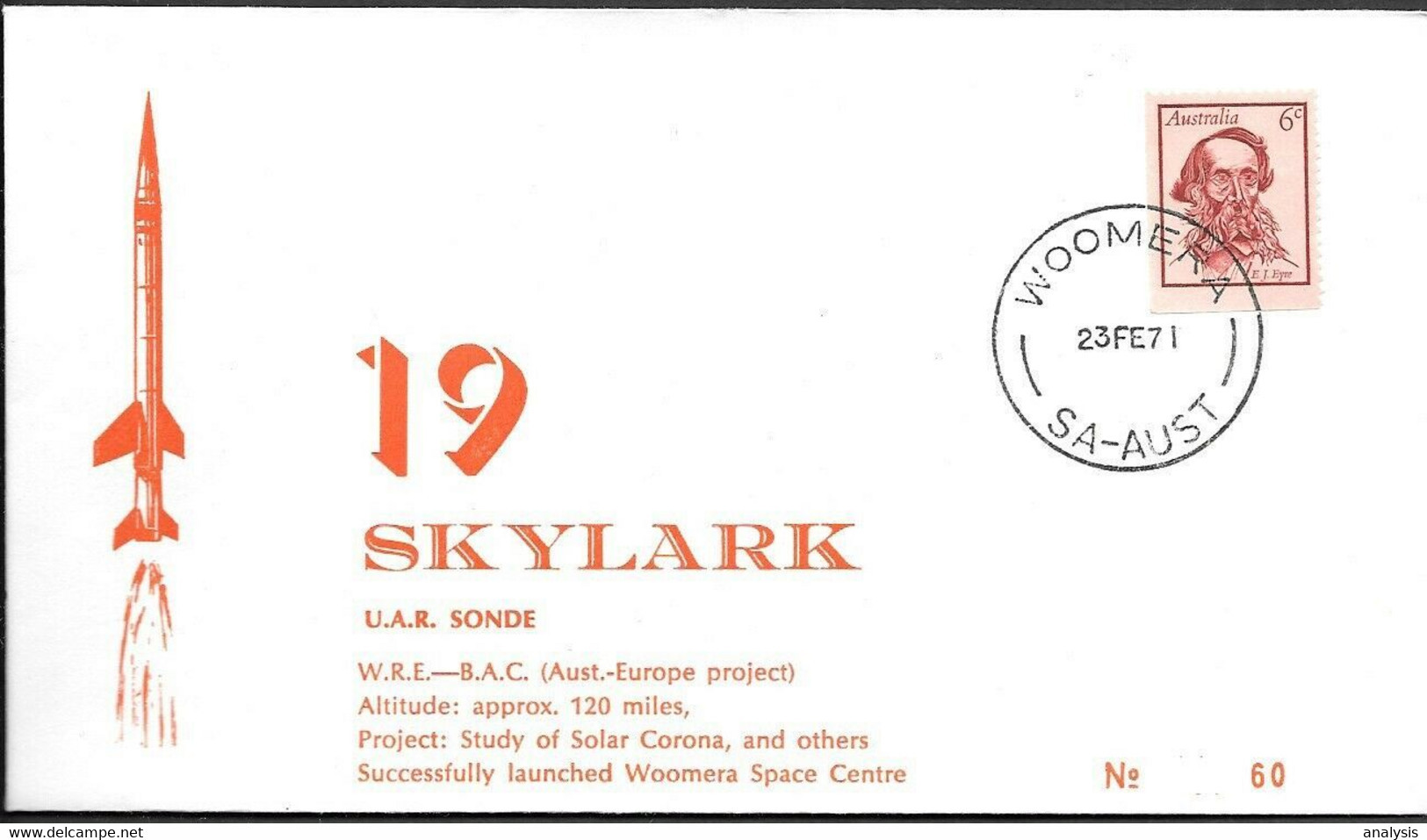 Australia Space Cover 1971. Skylark Rocket Launch. Woomera ##49 - Ozeanien