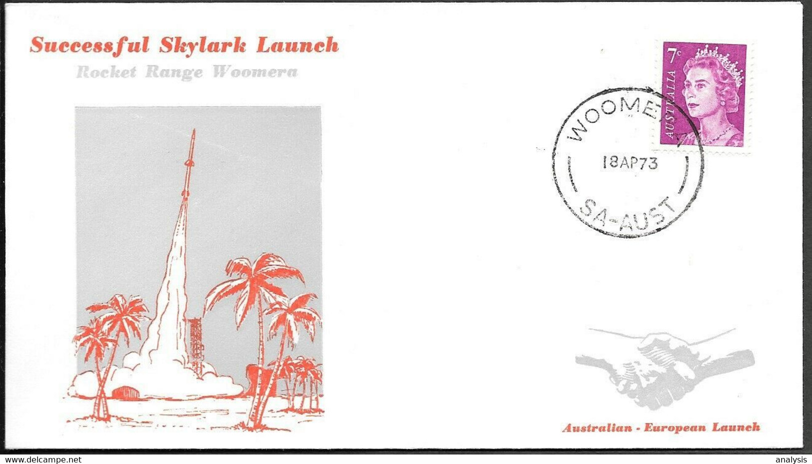 Australia Space Cover 1973. Skylark Rocket Launch. Woomera ##32 - Océanie