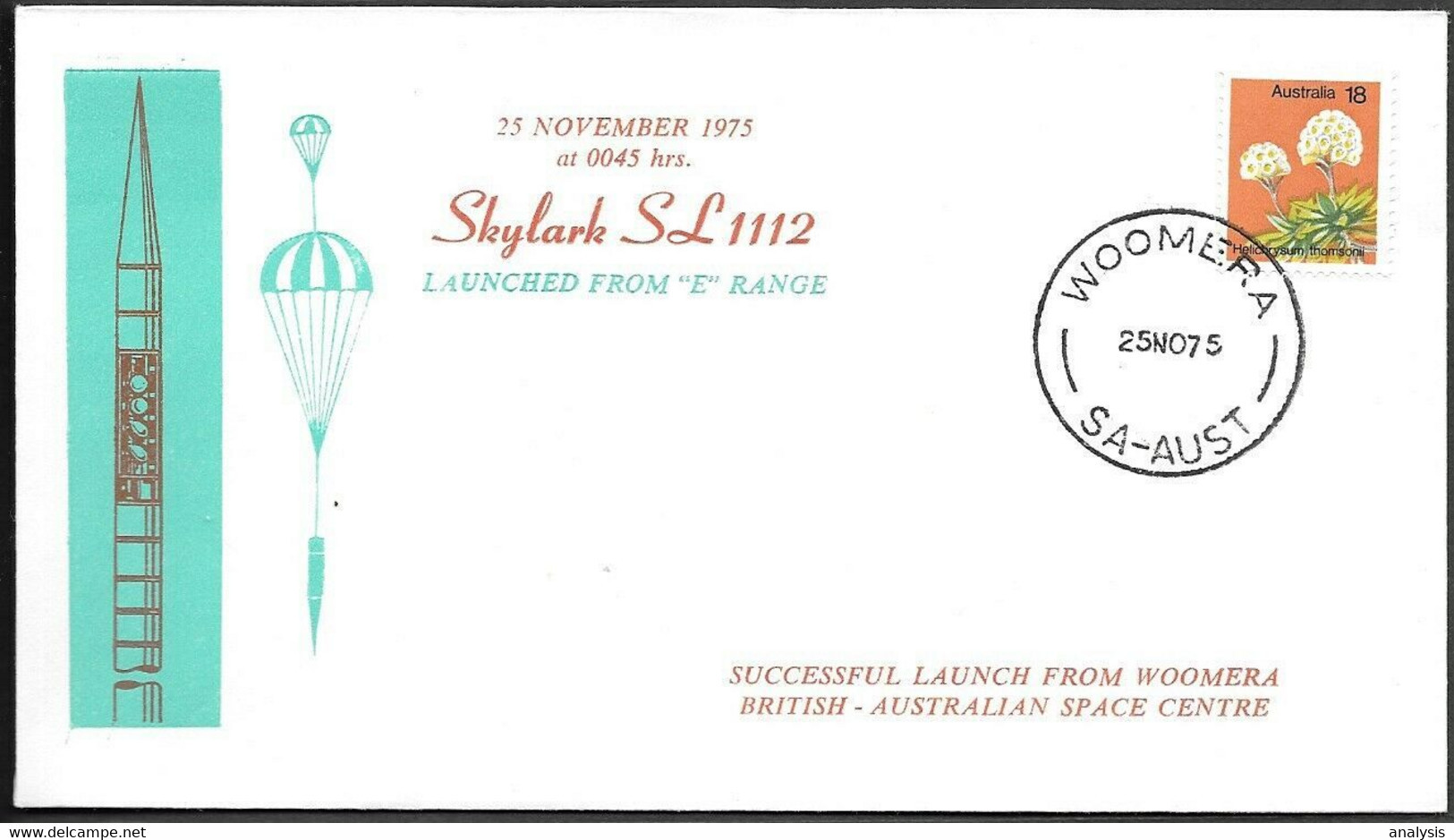 Australia Space Cover 1975. Skylark Rocket Launch. Woomera ##09 - Ozeanien