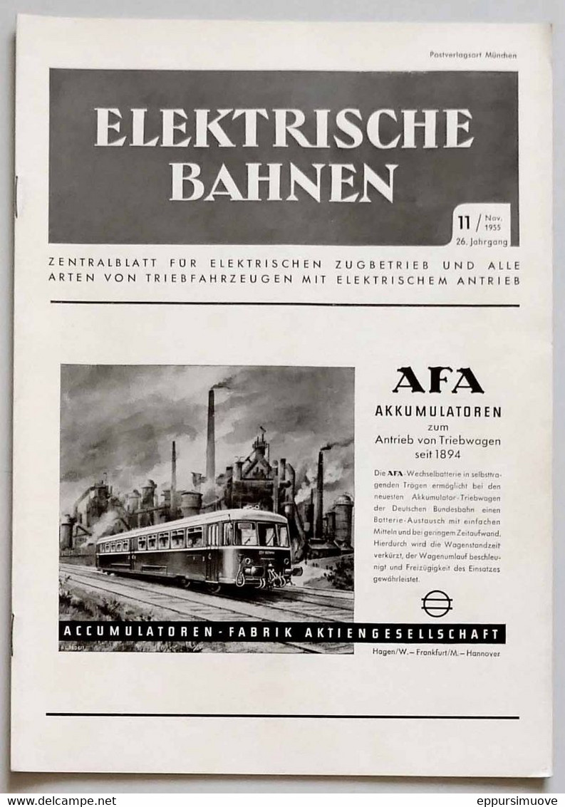 ELEKTRISCHE BAHNEN N°11 - 1955 - Automobile & Transport