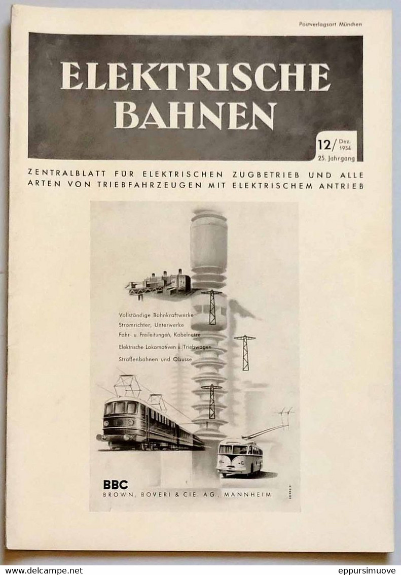 ELEKTRISCHE BAHNEN N°12 - 1954 - Automóviles & Transporte