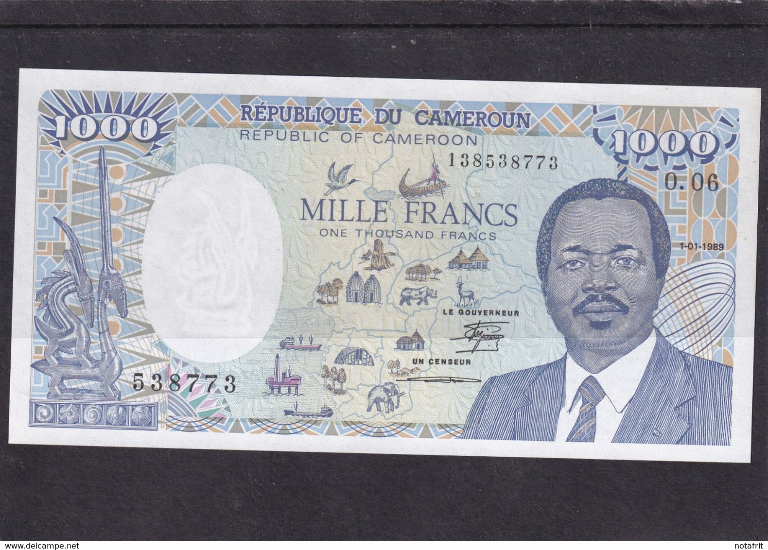Kameroen  Cameroun  1000 Fr 1989 UNC - Cameroun