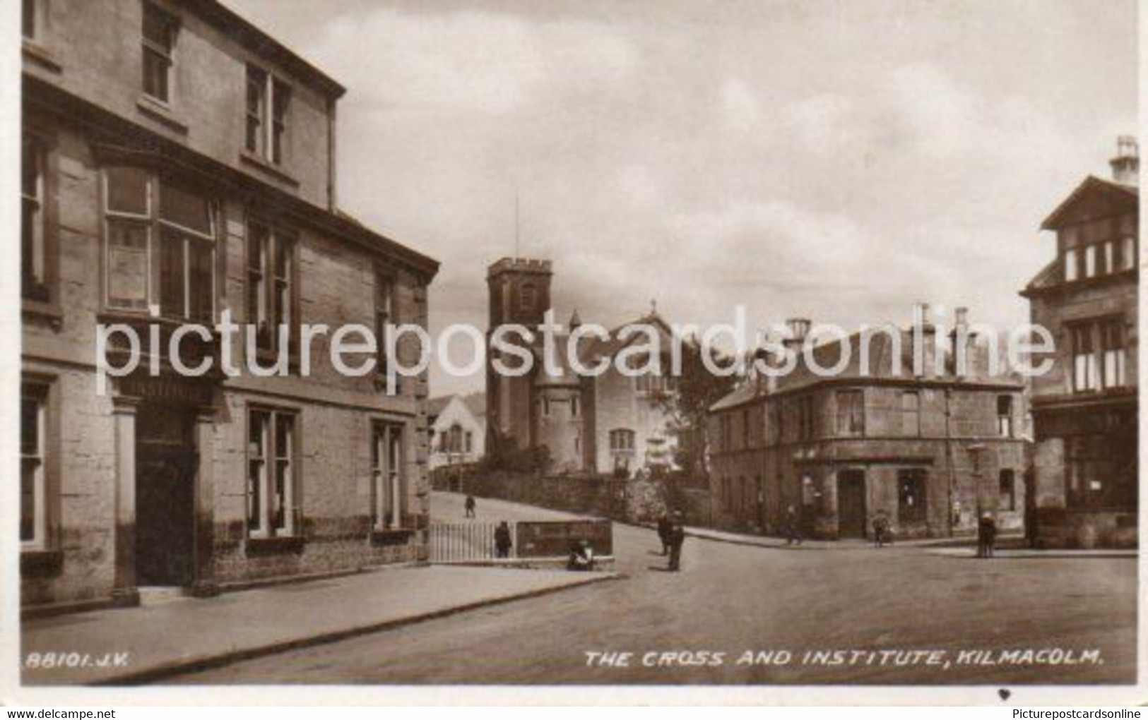 KILMACOLM THE CROSS AND INSTITUTE OLD R/P POSTCARD SCOTLAND - Renfrewshire