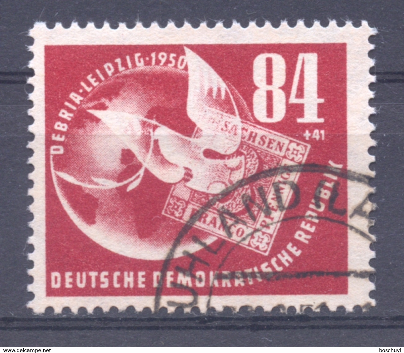 Germany, DDR, 1950, Debria Stamp Exhibition, Globe, Bird, Used, Michel 260 - Neufs