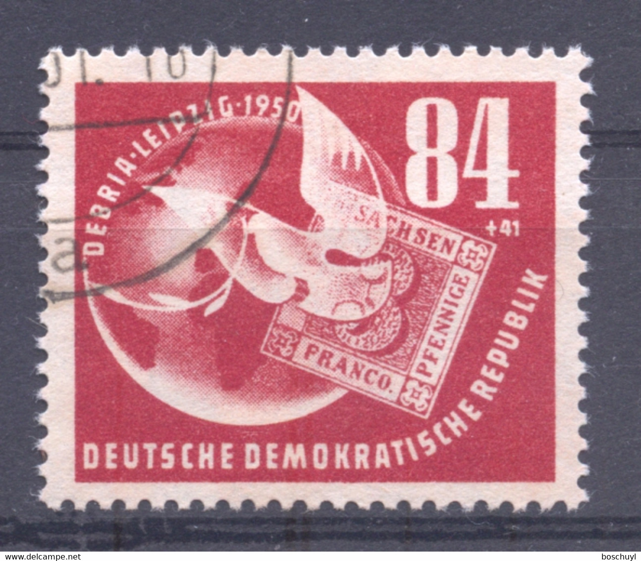 Germany, DDR, 1950, Debria Stamp Exhibition, Globe, Bird, Used, Michel 260 - Neufs