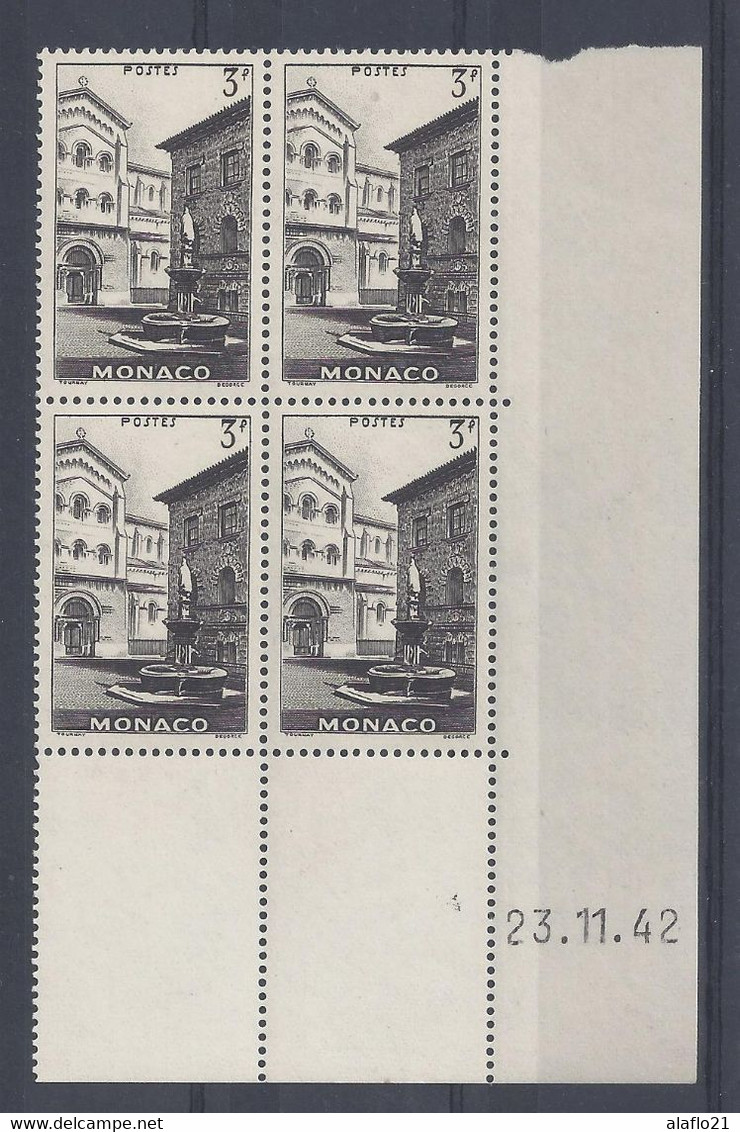 MONACO - N° 258 - Bloc De 4 COIN DATE - NEUF SANS CHARNIERE - 23/11/42 - Ongebruikt