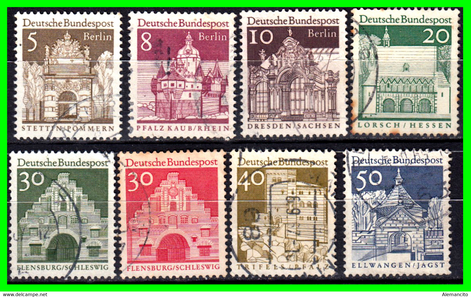 ALEMANIA - (GERMANY) – ( BERLIN SERIE DE SELLOS AÑO 1966 EDIFICIOS“.-) - Gebraucht