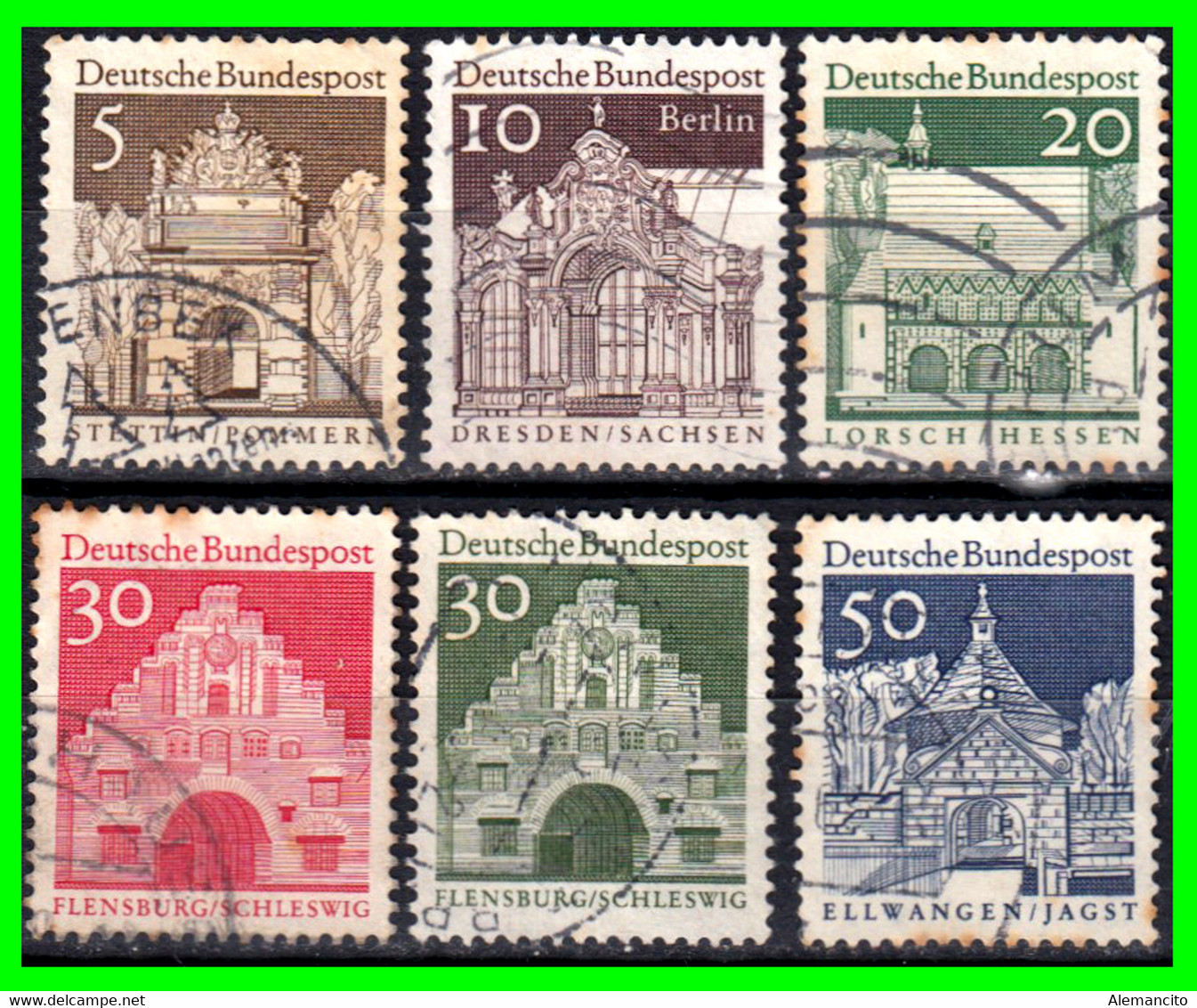 ALEMANIA - (GERMANY) – ( BERLIN SELLOS AÑO 1966 EDIFICIOS“.-) - Gebraucht