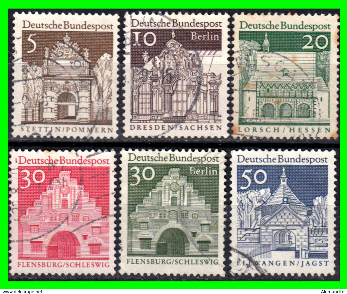 ALEMANIA - (GERMANY) – ( BERLIN SELLOS AÑO 1966 EDIFICIOS“.-) - Gebraucht