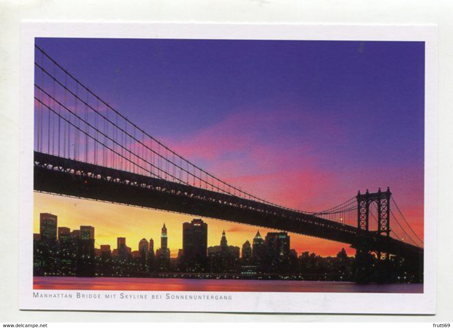 AK 074721 USA - New York City - Manhattan Bridge Mit Skyline Bei Sonnenuntergang - Brücken Und Tunnel