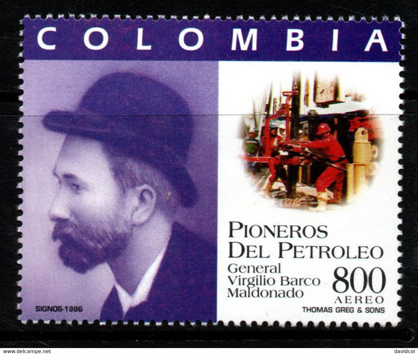 16G- KOLUMBIEN - 1996 - MI#:2030 -MNH- VIRGILIO BARCO MALDONADO - OIL  PIONEERS - Colombia