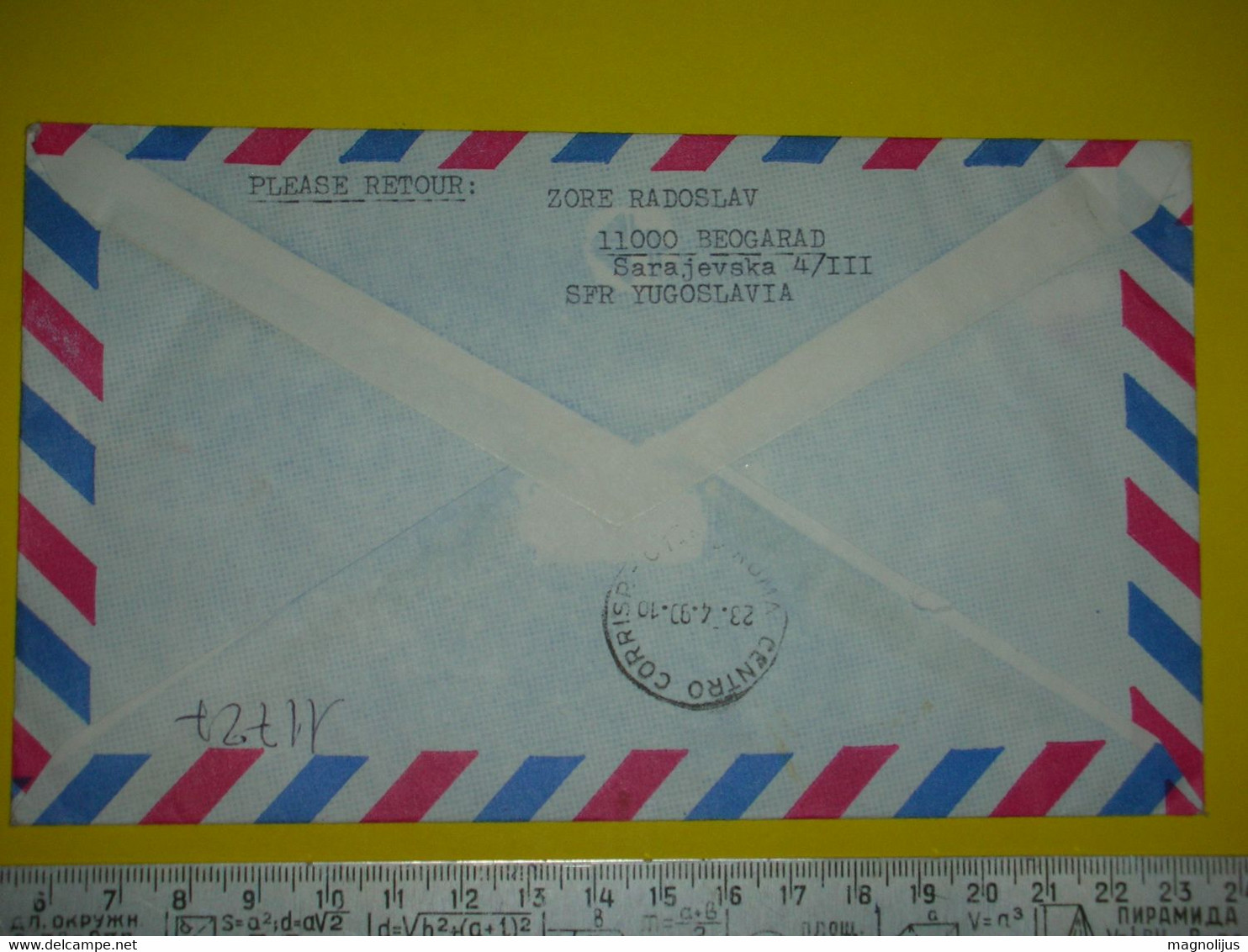 RRR,Yugoslavia Soccer Manager Miljan Miljanic Postal Cover,Italia 1990 Football Stamps,registered Air Mail Letter,rare - Luchtpost