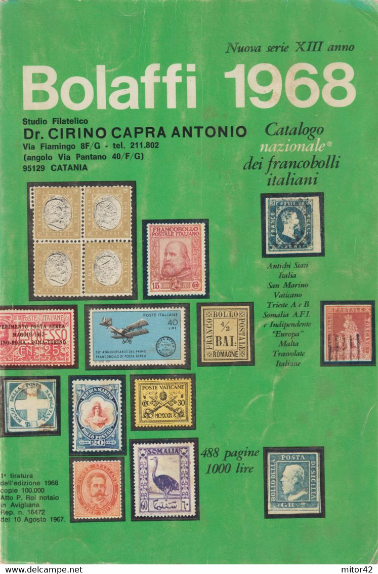 72-sc.6-Libro Filatelia-Bolaffi-1968-Francobolli Italiani:Antichi Stati-S.marino-Vaticano Ecc.-Pag 1/340+542/666 - Manuali Per Collezionisti