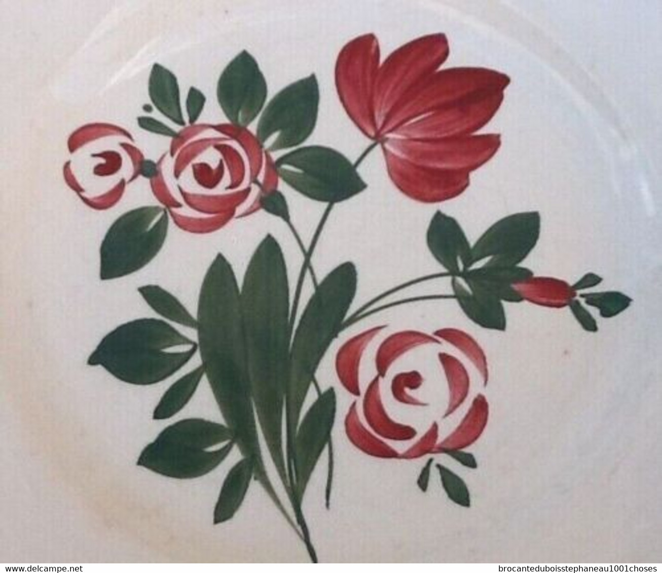 Faïence Gien France   Assiette Ancienne Plate Modèle Niquette Décor Floral Exécuté à La Main - Gien (FRA)